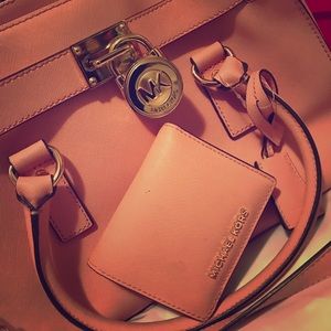 Pink Authentic MK purse with coordinating wallet